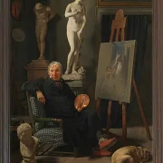 Martinus Rørbye – Porträt des Malers C. A. Lorentzen 1827  | Giclée Kunstdruck gerahmt
