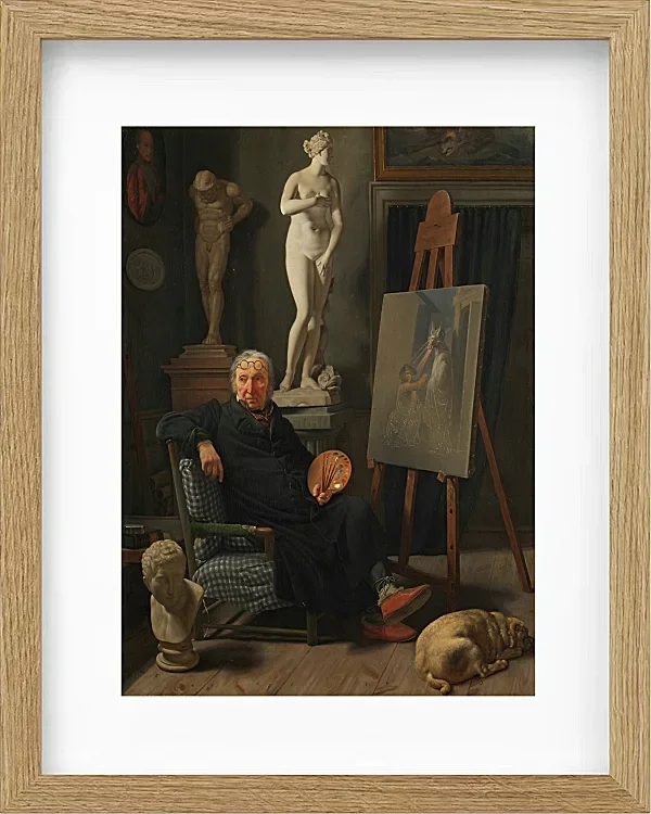 Martinus Rørbye – Porträt des Malers C. A. Lorentzen 1827  | Giclée Kunstdruck gerahmt