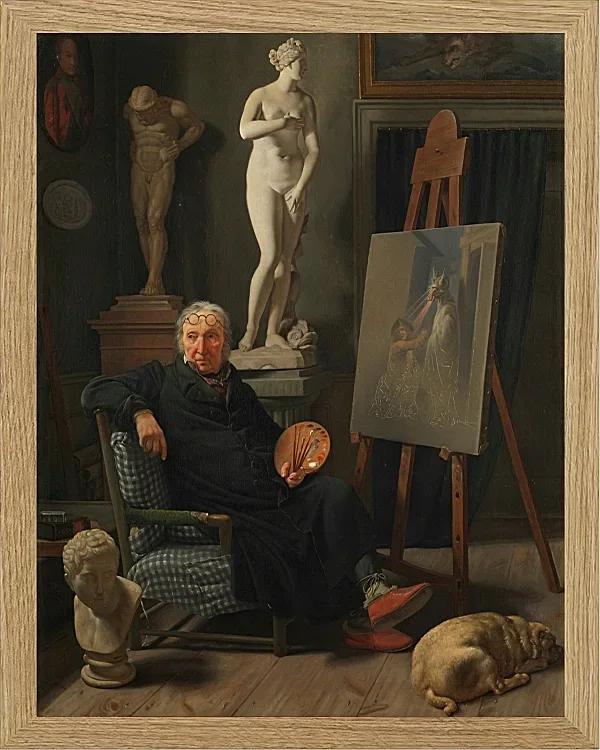 Martinus Rørbye – Porträt des Malers C. A. Lorentzen 1827  | Giclée Kunstdruck gerahmt