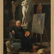 Martinus Rørbye – Porträt des Malers C. A. Lorentzen 1827  | Giclée Kunstdruck gerahmt