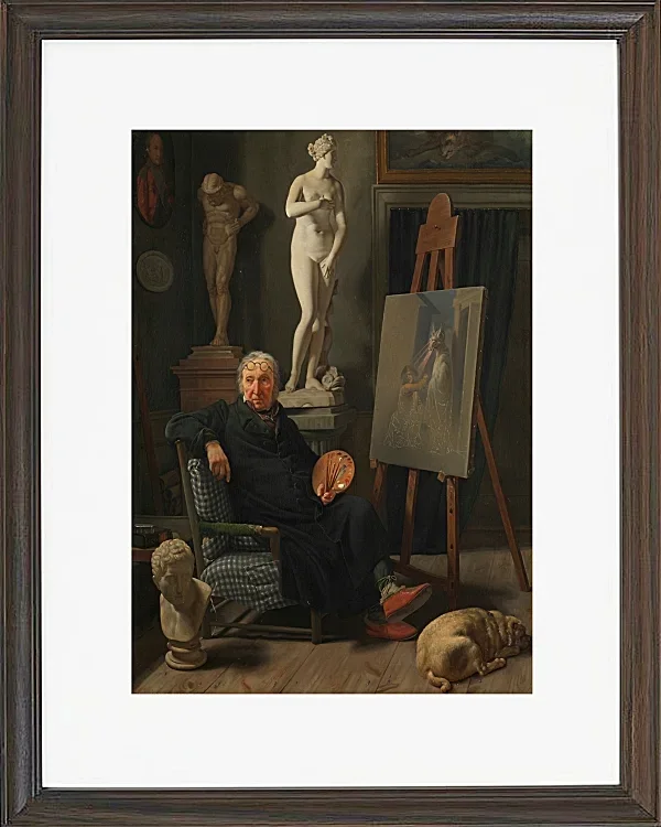 Martinus Rørbye – Porträt des Malers C. A. Lorentzen 1827  | Giclée Kunstdruck gerahmt