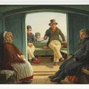 Martinus Rørbye – Reiseszene an Bord eines niederländischen Trawlers 1846 | Giclée Kunstdruck gerahmt