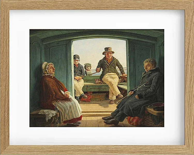 Martinus Rørbye – Reiseszene an Bord eines niederländischen Trawlers 1846 | Giclée Kunstdruck gerahmt