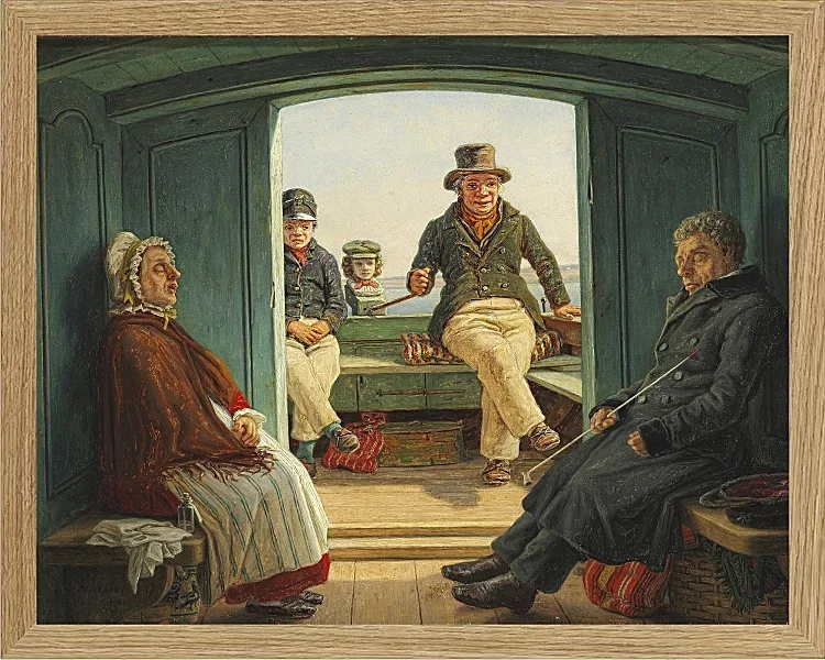 Martinus Rørbye – Reiseszene an Bord eines niederländischen Trawlers 1846 | Giclée Kunstdruck gerahmt