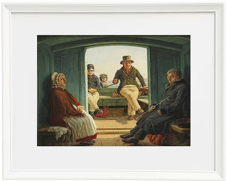 Martinus Rørbye – Reiseszene an Bord eines niederländischen Trawlers 1846 | Giclée Kunstdruck gerahmt