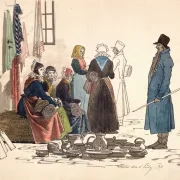 Martinus Rørbye | Szene vom Platz in Thisted – 1830 | Gerahmter Kunstdruck | Goldenes Zeitalter Dänemark