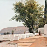 Martinus Rørbye | Scene nær Sorrento med udsigt over havet – 1835 | Indrammet kunsttryk | Danmarks Guldalder