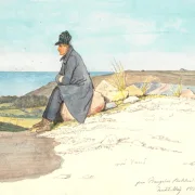 Martinus Rørbye – Sitzender Mann in den Hügeln von Bangsbo 1833 | Giclée Kunstdruck gerahmt
