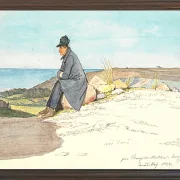 Martinus Rørbye – Sitzender Mann in den Hügeln von Bangsbo 1833 | Giclée Kunstdruck gerahmt