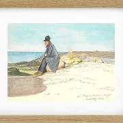 Martinus Rørbye – Sitzender Mann in den Hügeln von Bangsbo 1833 | Giclée Kunstdruck gerahmt