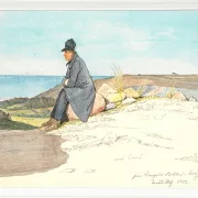 Martinus Rørbye – Sitzender Mann in den Hügeln von Bangsbo 1833 | Giclée Kunstdruck gerahmt