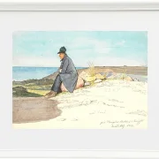 Martinus Rørbye – Sitzender Mann in den Hügeln von Bangsbo 1833 | Giclée Kunstdruck gerahmt