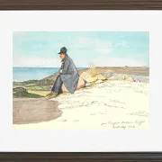 Martinus Rørbye – Sitzender Mann in den Hügeln von Bangsbo 1833 | Giclée Kunstdruck gerahmt