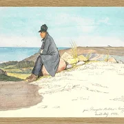 Martinus Rørbye – Sitzender Mann in den Hügeln von Bangsbo 1833 | Giclée Kunstdruck gerahmt