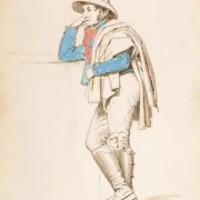Martinus Rørbye | Studie af en romersk kusk – 1830 | Indrammet kunsttryk | Danmarks Guldalder