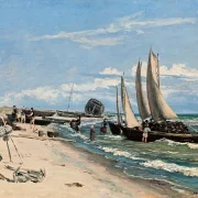 Martinus Rørbye – Strand von Skagen Vesterby 1847 | Giclée Kunstdruck gerahmt