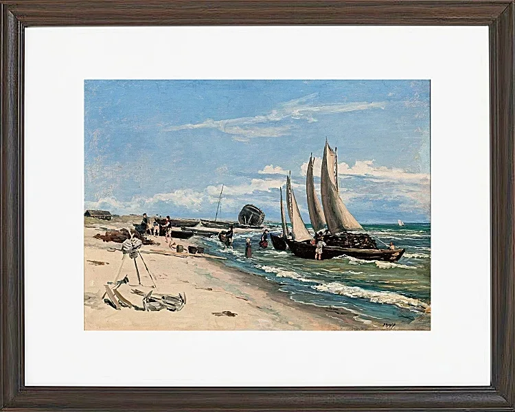 Martinus Rørbye – Strand von Skagen Vesterby 1847 | Giclée Kunstdruck gerahmt