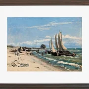 Martinus Rørbye – Strand von Skagen Vesterby 1847 | Giclée Kunstdruck gerahmt