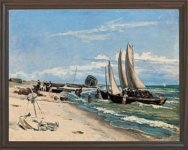 Martinus Rørbye – Strand von Skagen Vesterby 1847 | Giclée Kunstdruck gerahmt