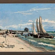 Martinus Rørbye – Strand von Skagen Vesterby 1847 | Giclée Kunstdruck gerahmt
