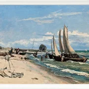 Martinus Rørbye – Strand von Skagen Vesterby 1847 | Giclée Kunstdruck gerahmt