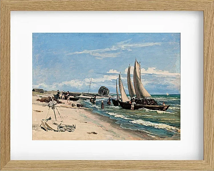 Martinus Rørbye – Strand von Skagen Vesterby 1847 | Giclée Kunstdruck gerahmt