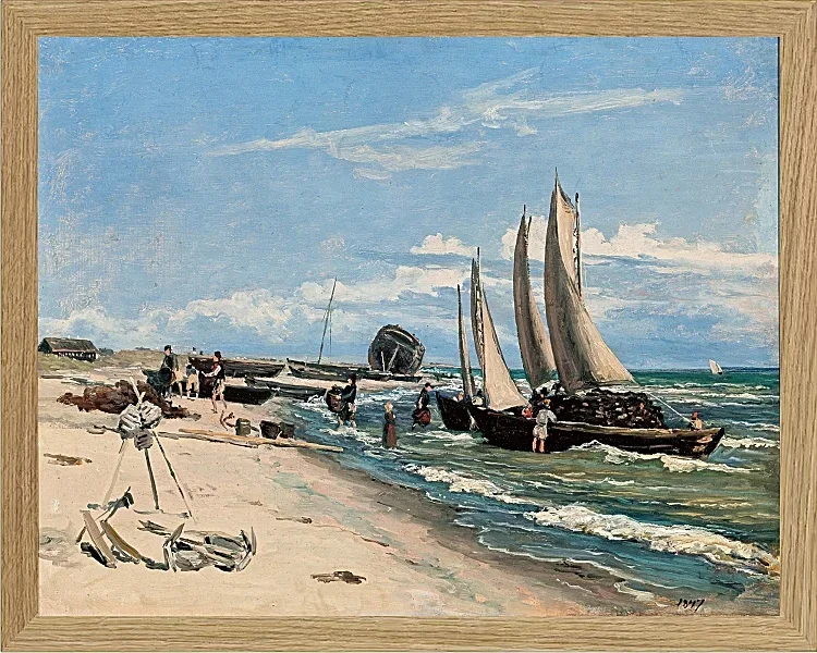 Martinus Rørbye – Strand von Skagen Vesterby 1847 | Giclée Kunstdruck gerahmt