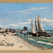 Martinus Rørbye – Strand von Skagen Vesterby 1847 | Giclée Kunstdruck gerahmt