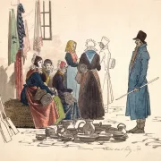 Martinus Rørbye – Szene vom Platz in Thisted 1830 | Giclée Kunstdruck gerahmt