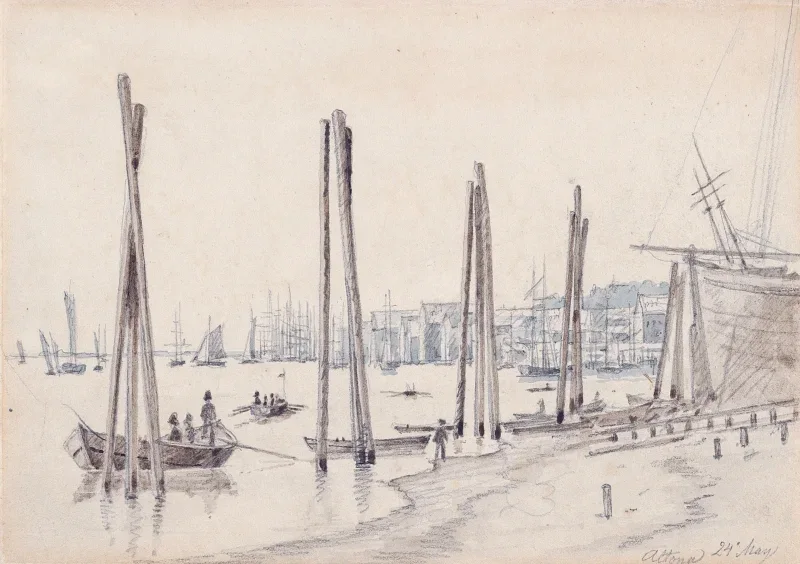 Martinus Rørbye | Altona-kystlinjen – 1834 | Indrammet kunsttryk | Danmarks Guldalder
