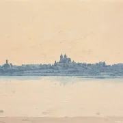 Martinus Rørbye | Viborg set fra Asmild Klosterhave - 1830 | Indrammet kunsttryk | Danmarks Guldalder