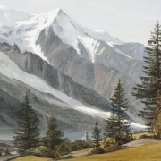Martinus Rørbye | Blick Richtung Chamonix-Mont-Blanc - 1834 | Gerahmter Kunstdruck | Goldenes Zeitalter Dänemark