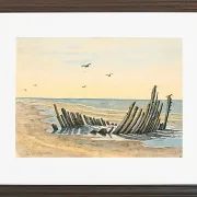 Martinus Rørbye – Wrack am Strand Nordstranden 1832 | Giclée Kunstdruck gerahmt