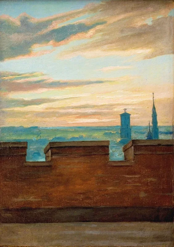 Martinus Rørbye | København ved solnedgang – 1844 | Indrammet kunsttryk | Danmarks Guldalder