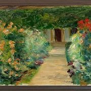 Max Liebermann - 05 Køkkenhaven i Wannsee mod øst 1929 | Indrammet giclée-kunsttryk