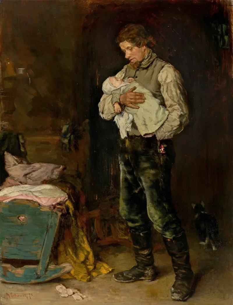 Max Liebermann - 06 Der Witwer 1873 | Giclée Kunstdruck gerahmt