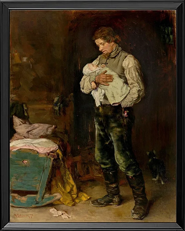 Max Liebermann - 06 Der Witwer 1873 | Giclée Kunstdruck gerahmt