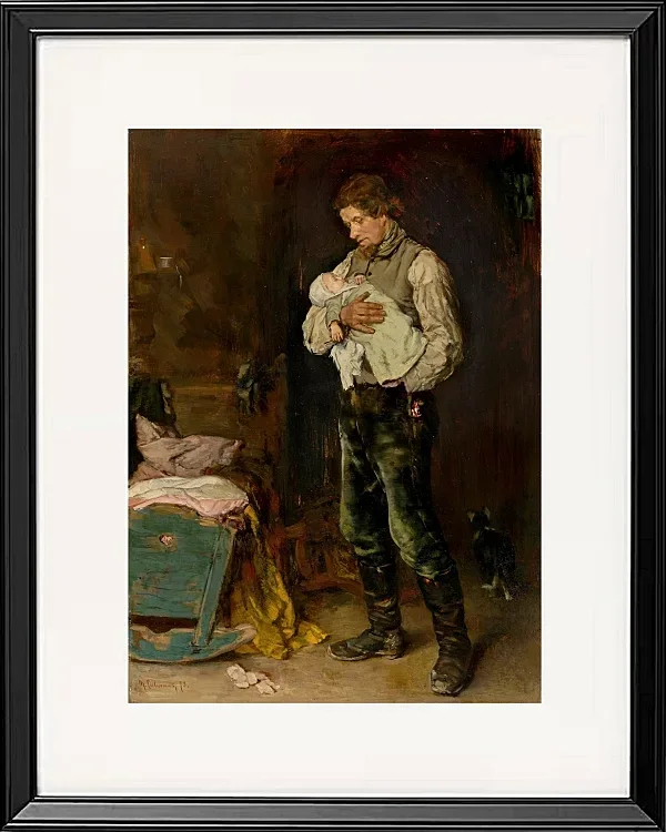 Max Liebermann - 06 Der Witwer 1873 | Giclée Kunstdruck gerahmt