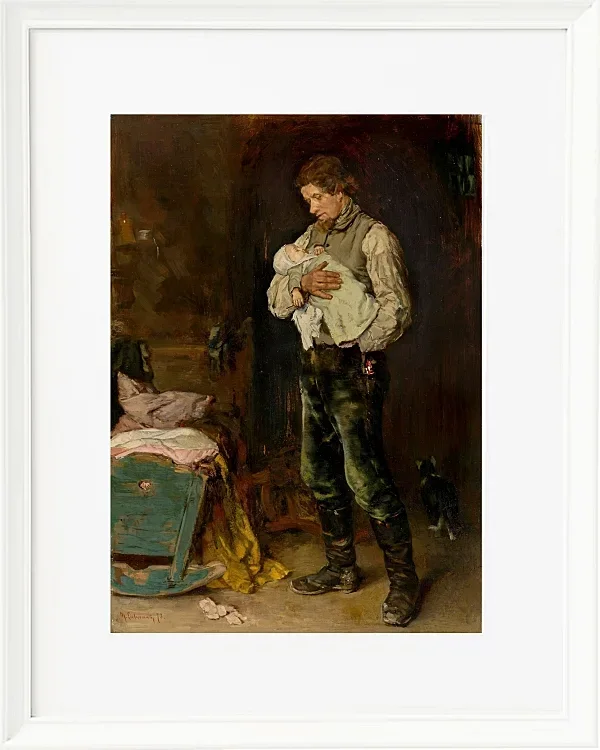 Max Liebermann - 06 Der Witwer 1873 | Giclée Kunstdruck gerahmt