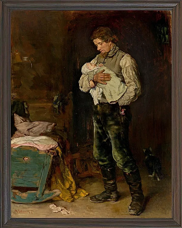 Max Liebermann - 06 Der Witwer 1873 | Giclée Kunstdruck gerahmt