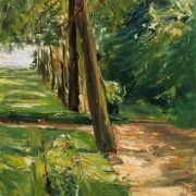 Max Liebermann - 07 Die Birkenallee im Wannseegarten nach Osten 1924 | Giclée Kunstdruck gerahmt