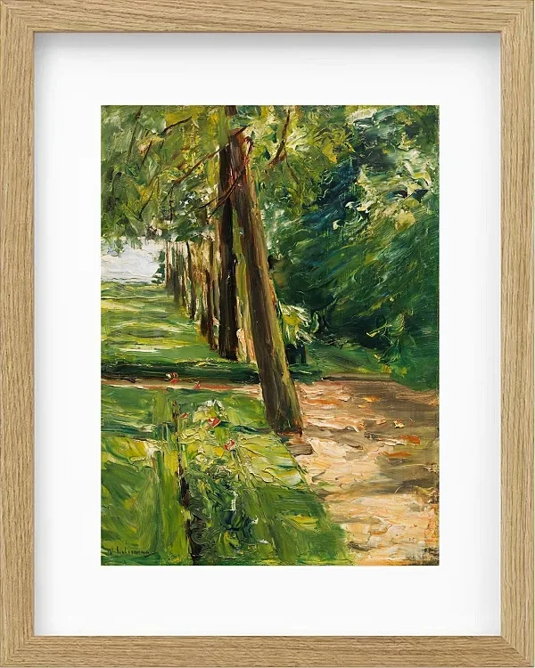 Max Liebermann - 07 Die Birkenallee im Wannseegarten nach Osten 1924 | Giclée Kunstdruck gerahmt