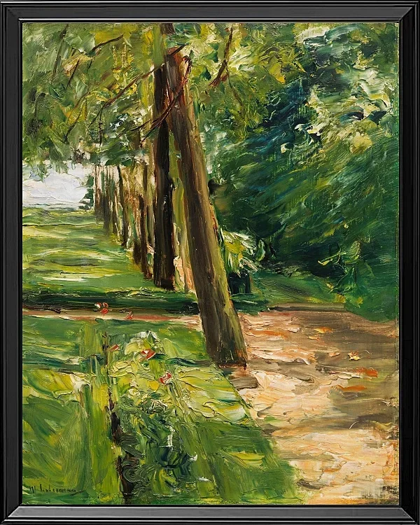 Max Liebermann - 07 Die Birkenallee im Wannseegarten nach Osten 1924 | Giclée Kunstdruck gerahmt