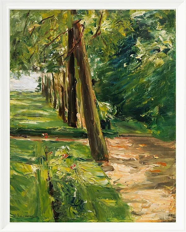 Max Liebermann - 07 Die Birkenallee im Wannseegarten nach Osten 1924 | Giclée Kunstdruck gerahmt