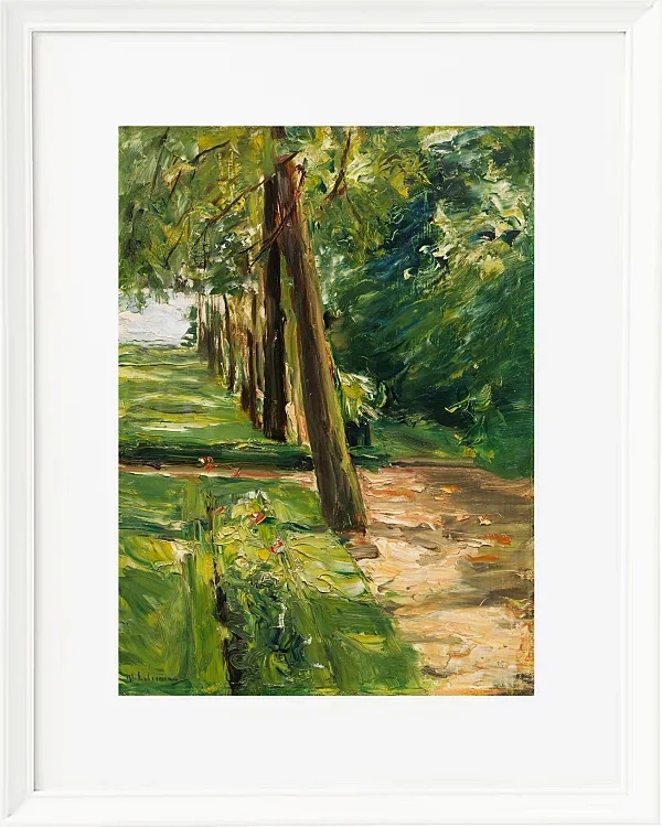Max Liebermann - 07 Die Birkenallee im Wannseegarten nach Osten 1924 | Giclée Kunstdruck gerahmt