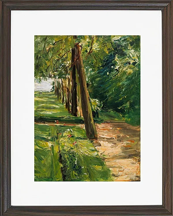 Max Liebermann - 07 Die Birkenallee im Wannseegarten nach Osten 1924 | Giclée Kunstdruck gerahmt
