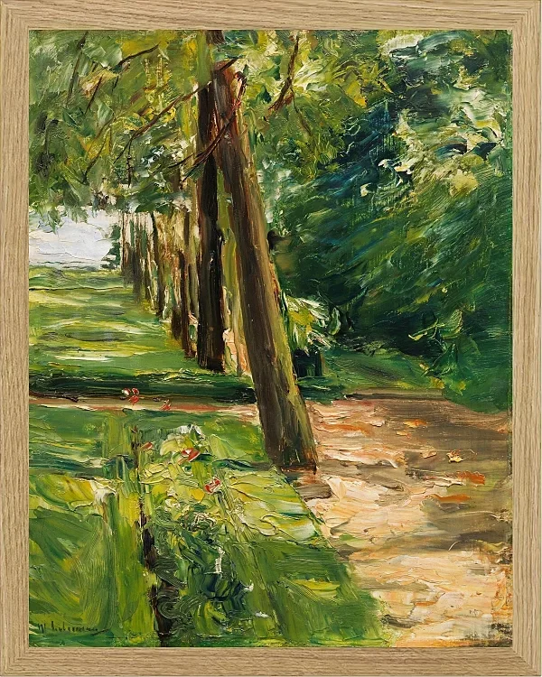 Max Liebermann - 07 Die Birkenallee im Wannseegarten nach Osten 1924 | Giclée Kunstdruck gerahmt