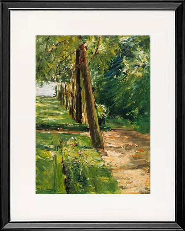 Max Liebermann - 07 Die Birkenallee im Wannseegarten nach Osten 1924 | Giclée Kunstdruck gerahmt