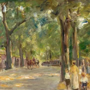 Max Liebermann - 08 Die große Seestraße in Wannsee mit Spaziergängern 1920 | Giclée Kunstdruck gerahmt