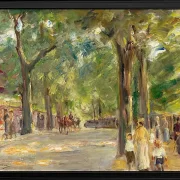 Max Liebermann - 08 Die große Seestraße in Wannsee mit Spaziergängern 1920 | Giclée Kunstdruck gerahmt